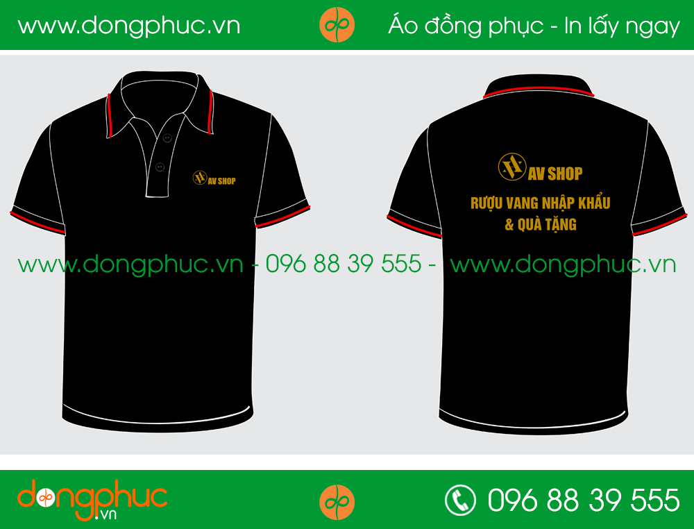 Áo phông đồng phục shop AV